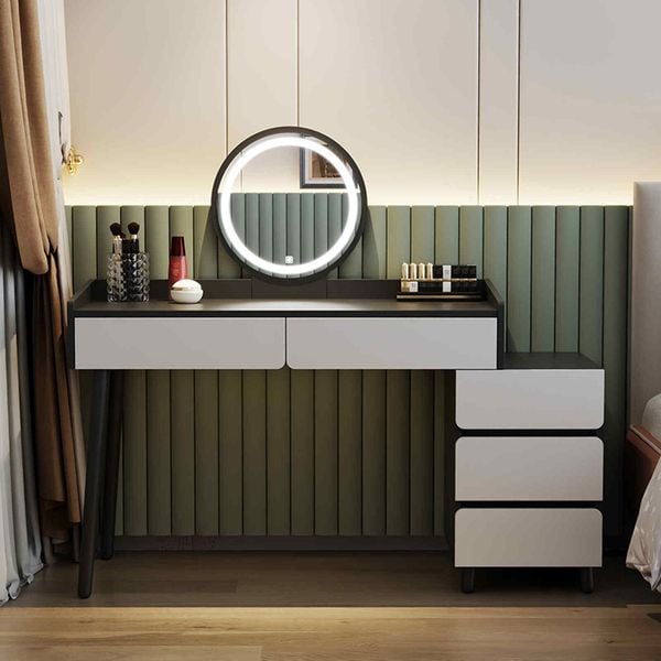 Bàn Trang Điểm Đen Trắng Hiện Đại Kết Hợp Tủ Lưu Trữ - GP367