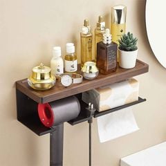 Kệ nhà tắm kim loại kết hợp gỗ vân sồi - GM197