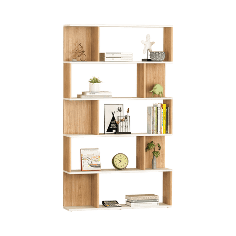 Kệ Sách Trang Trí 5 Tầng Gỗ Phối Trắng GAPI - GP234