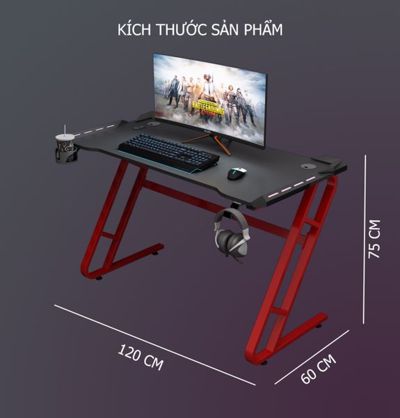 Bàn Gaming, Bàn Làm Việc Chân Chữ C - GM74A