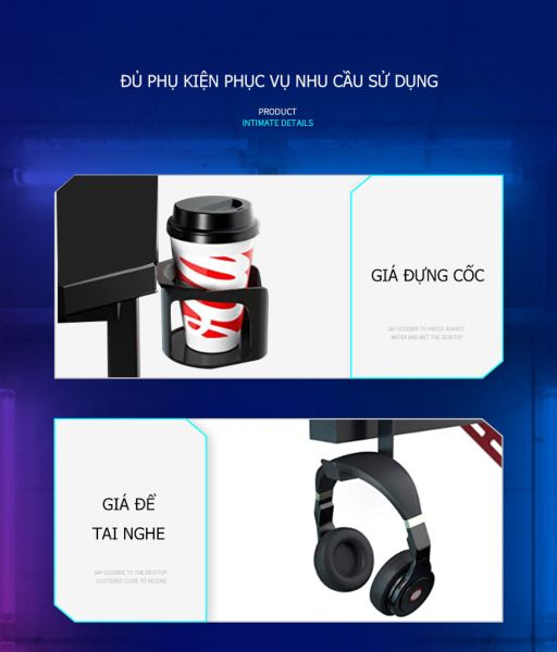 Bàn Gaming, Bàn Làm Việc Chân Chữ C - GM74A