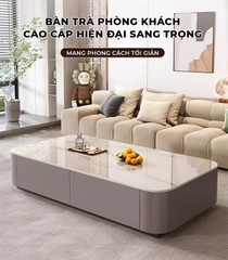 Bàn Trà Sofa Mặt Đá  Bọc Da – Sang Trọng, Hiện Đại - GM167