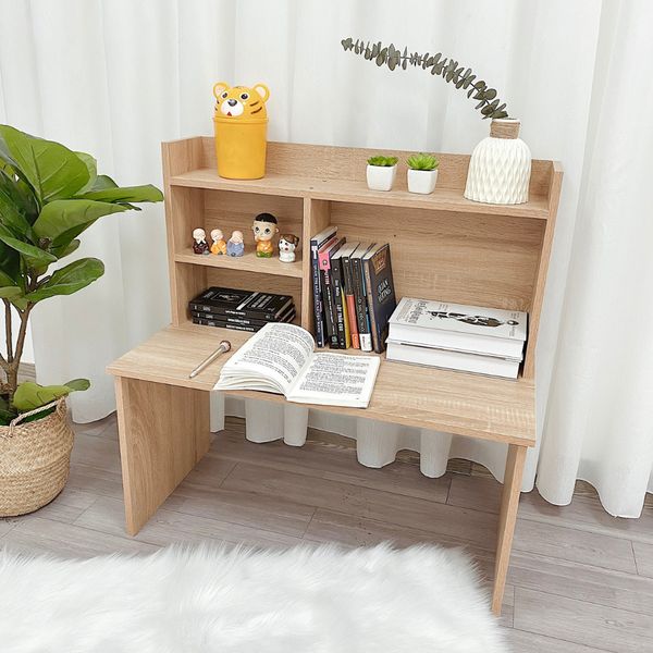 Bàn Học, Bàn Làm Việc, Bàn Gỗ Ngồi Bệt Thông Minh kèm kệ sách Đa Năng GAPI - GP116