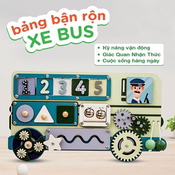 Bảng Đồ Chơi Giáo Dục Thông Minh Cho Trẻ Hình Xe Bus GAPI - TOY02