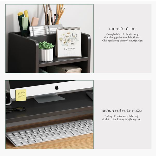 Kệ Máy Tính Để Bàn GAPI Gỗ MDF Màu Trắng GAPI - GP184