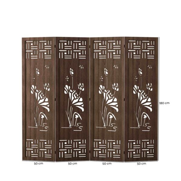 Bình Phong Gỗ MDF Họa Tiết Hoa Sen - GP396