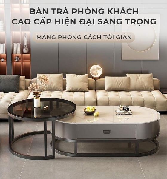 Bàn Trà Sofa Elip TC Khung Sắt Cao Cấp GAPI - GM149