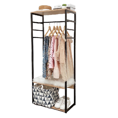 Kệ Treo Quần Áo GAPI Khung Thép Mặt Gỗ - GM07