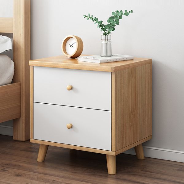 Tab Đầu Giường GAPI Có Ngăn Tủ Màu Gỗ Phối Trắng - GP174