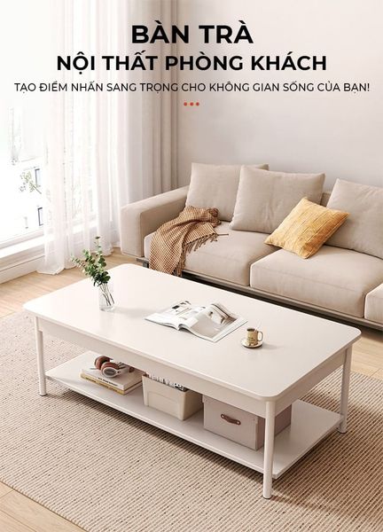 Bàn Trà Cafe 2 Tầng Tiện Lợi Gỗ MDF Cao Cấp GAPI - GM137