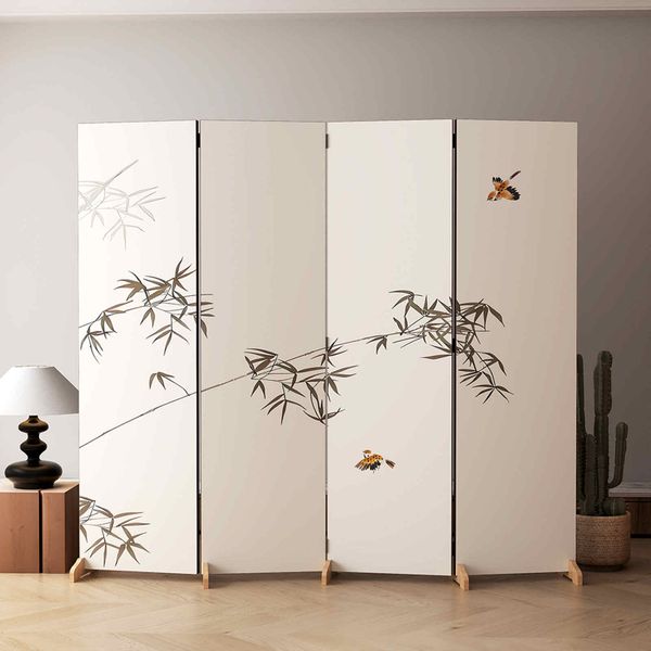 Bộ Bình Phong In Họa Tiết 4 Tấm Vải Canvas- GP392 - GAPI VIỆT NAM