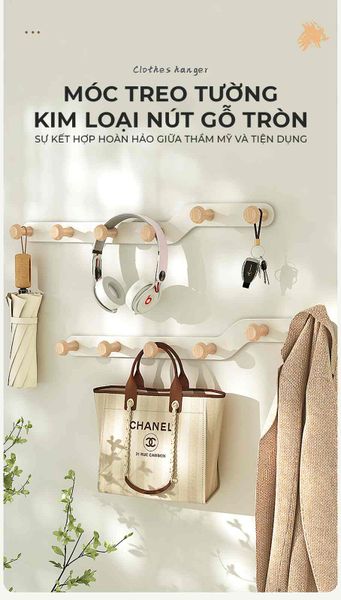 Móc Treo Quần Áo Tường Nút Gỗ Tròn - GM180
