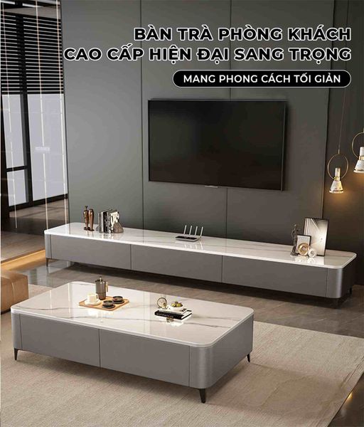 Bàn Trà Sofa Vân Đá Sang Trọng Hiện Đại - GP379