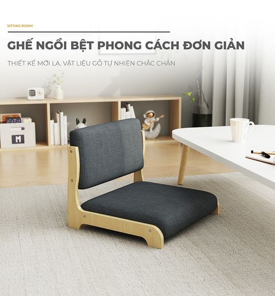 Ghế Bệt Tựa Lưng Khung Gỗ, Đệm Nỉ Êm Ái, Sang Trọng - PG22
