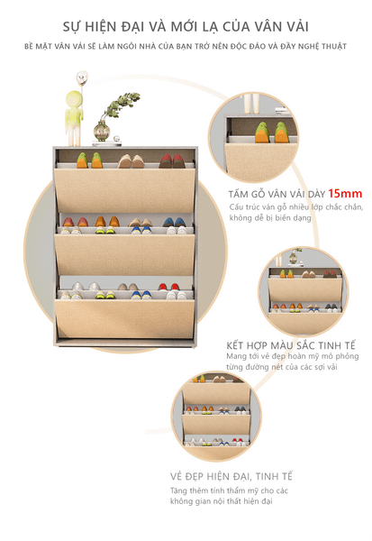 Tủ Giày Thông Minh GAPI Cánh Lật Nhiều Màu - GP20