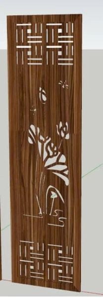 Bình Phong Gỗ MDF Họa Tiết Hoa Sen - GP396