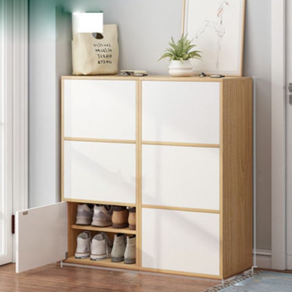 Tủ Giày GAPI 6 Tầng Cánh Mở Màu Gỗ Phối Trắng - GP146