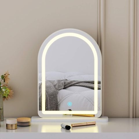 Gương Trang Điểm Viền Led Để Bàn Trắng - GP402