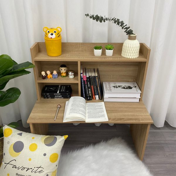 Bàn Học, Bàn Làm Việc, Bàn Gỗ Ngồi Bệt Thông Minh kèm kệ sách Đa Năng GAPI - GP116