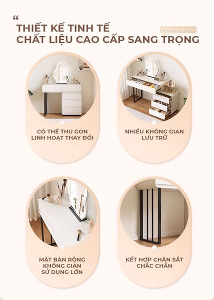 Bàn Trang Điểm Gỗ MDF Cao Cấp GAPI - GM154