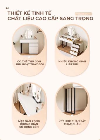 Bàn Trang Điểm Gỗ MDF Cao Cấp GAPI - GM154