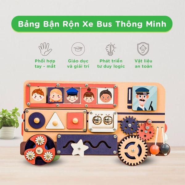 Bảng Đồ Chơi Giáo Dục Thông Minh Cho Trẻ Hình Xe Bus GAPI - TOY02
