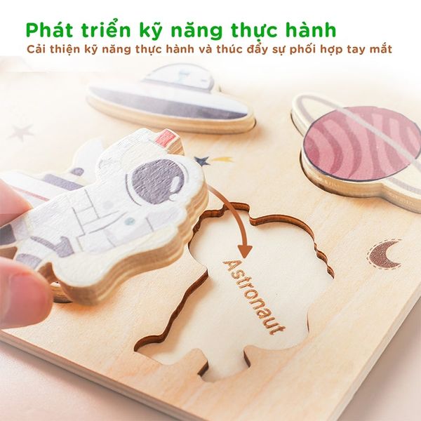 Bảng Đồ Chơi Giáo Dục Khám Phá Vũ Trụ Thông Minh Cho Bé Gỗ Cao Cấp GAPI - TOY06