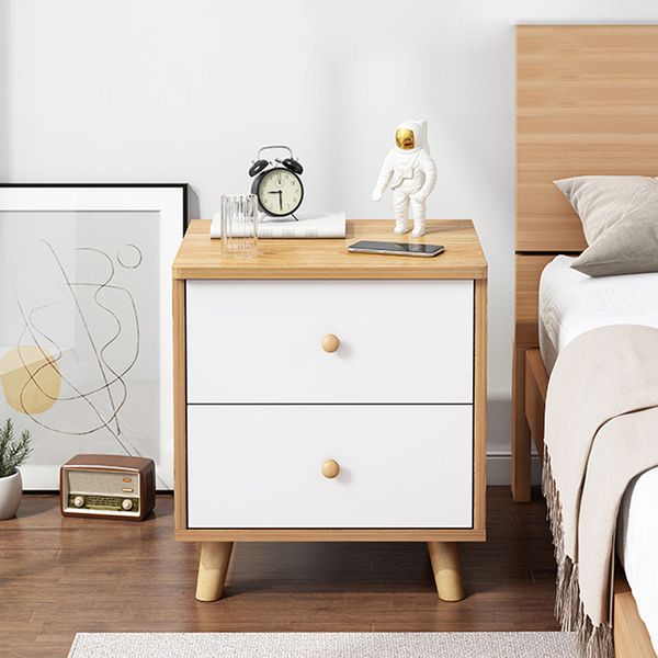 Tab Đầu Giường GAPI Có Ngăn Tủ Màu Gỗ Phối Trắng - GP174