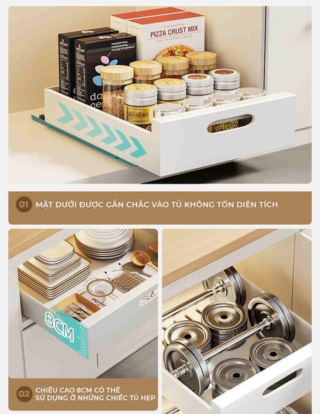 Ngăn kéo nhà bếp thông minh đa năng trắng - GM165