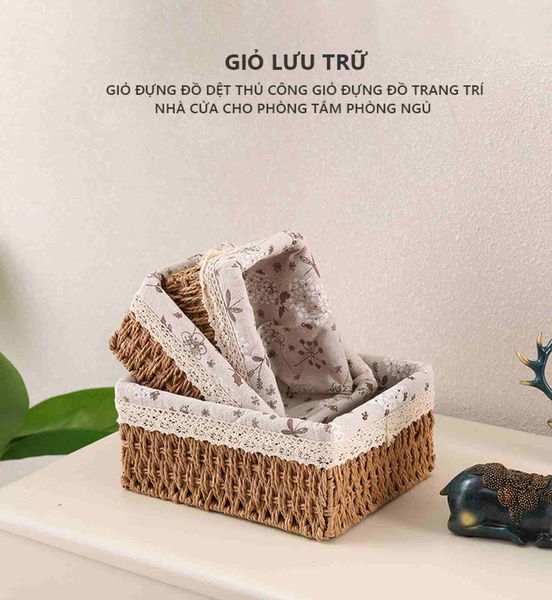 Giỏ nan decor bộ 3 GN63