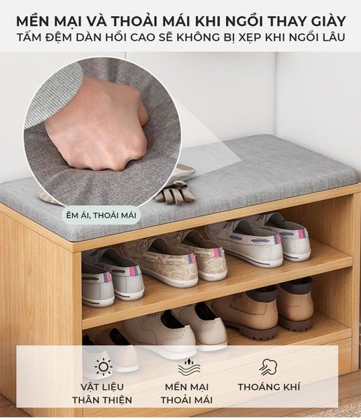 Kệ Giày Đa Năng 2 Tầng Gỗ MDF GAPI - GP322