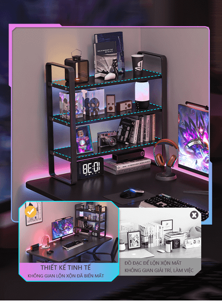 Bàn Gaming Chân Chữ K Cao Cấp Sang Trọng - GM67