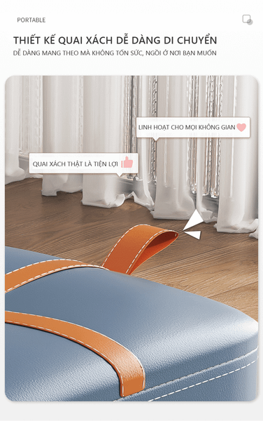 Ghế Đôn Sofa nhỏ gọn bọc da hiện đại, sang trọng GAPI - GC16