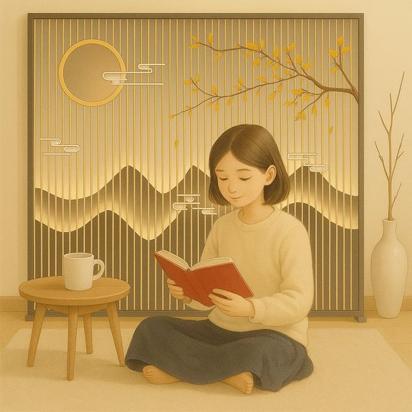 Bộ Bình Phong In Họa Tiết 4 Tấm Vải Canvas- GP392 - GAPI VIỆT NAM