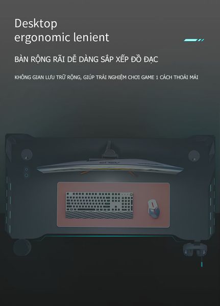 Bàn Gaming, Bàn Làm Việc Chân Chữ C - GM74A