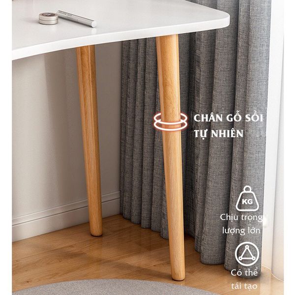 Bàn Trang Điểm GAPI Gỗ MDF Màu Trắng-Vân Gỗ - GP196