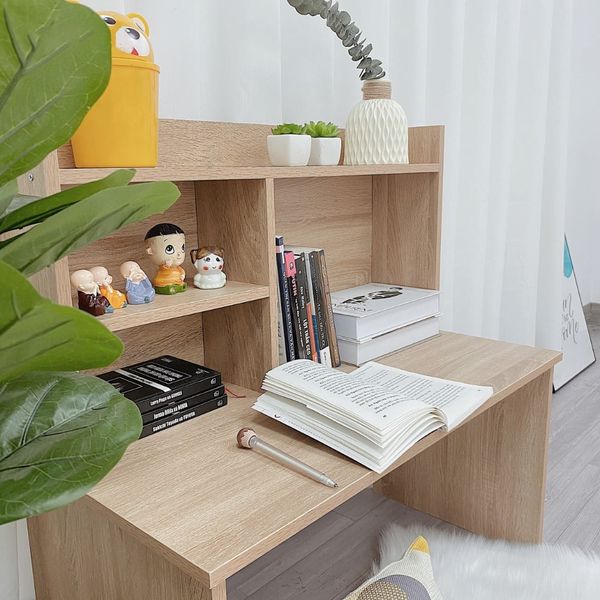 Bàn Học, Bàn Làm Việc, Bàn Gỗ Ngồi Bệt Thông Minh kèm kệ sách Đa Năng GAPI - GP116