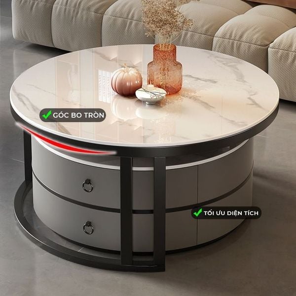 Bàn Trà Sofa Tròn TC Khung Sắt Cao Cấp GAPI - GM148