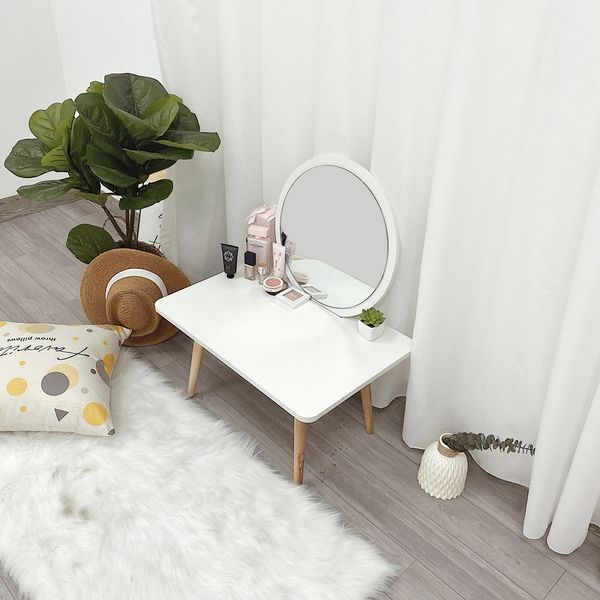 Bàn Trang Điểm GAPI Ngồi Bệt Gỗ MDF Màu Trắng - GP117