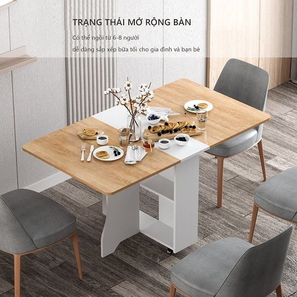 Bàn Ăn Thông Minh Gấp Gọn Gỗ MDF Hiện Đại GAPI - BATM5