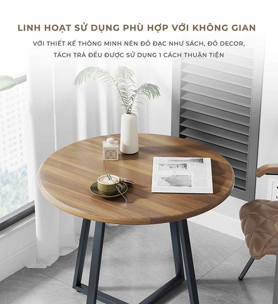 Bàn Trà Chân Sắt Mặt Phủ PVC - GM85 - Hết hàng