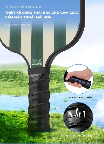 Vợt Pickleball Xanh Viền Trắng Hiện Đại GAPI - PK01A.3