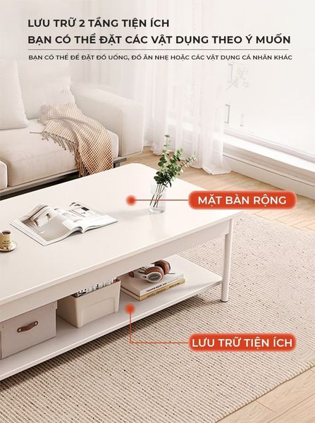 Bàn Trà Cafe 2 Tầng Tiện Lợi Gỗ MDF Cao Cấp GAPI - GM137
