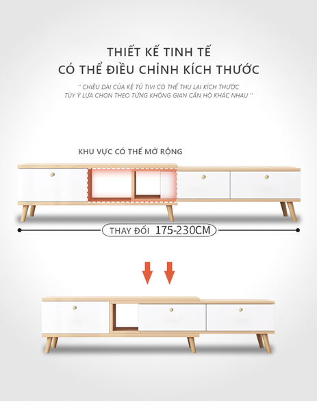 Kệ Tivi Phòng Khách Thông Minh Thay Đổi Kích Thước GAPI - GP218