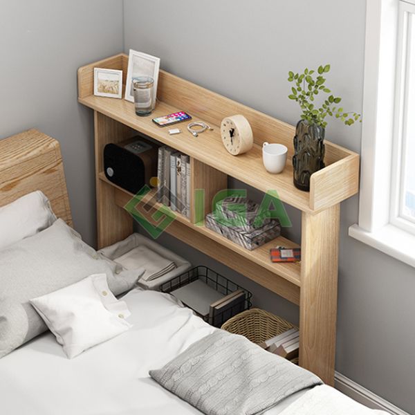 [Giảm giá 60%] Kệ Sách GAPI Đầu Giường Đa Năng Gỗ MDF Màu Vân Gỗ - GP137