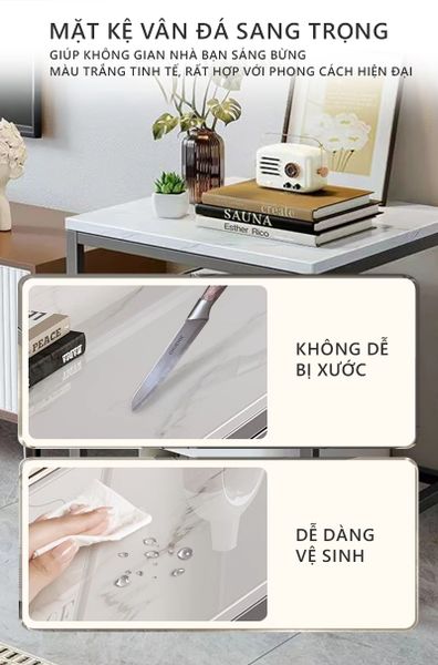 Kệ Đa Năng Mặt Vân Đá Khung Thép GAPI - GM120