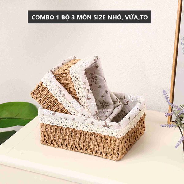 Giỏ nan decor bộ 3 GN63