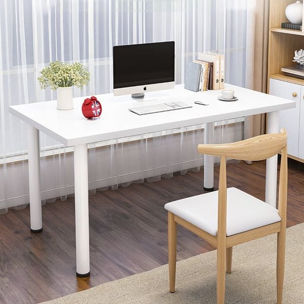 Bàn Làm Việc GAPI Chân Sắt Tròn Màu Trắng - Vân Gỗ - GM62