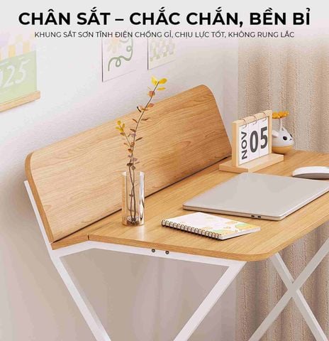 Bàn làm việc hiện đại khung trắng vân gỗ tinh tế - GM210