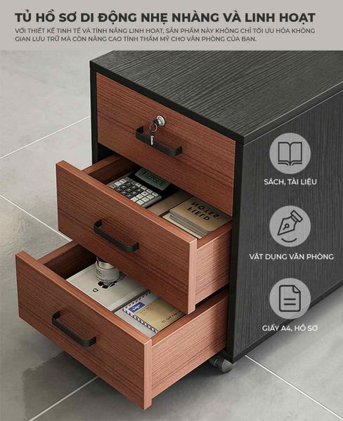 Tủ Hồ Sơ Ngăn Kéo Có Khóa - GP370